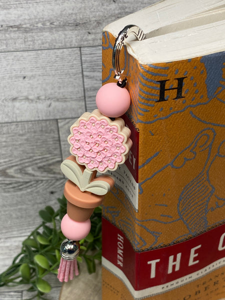 Pink Hydrangea - Silicone Beaded Bookmarks