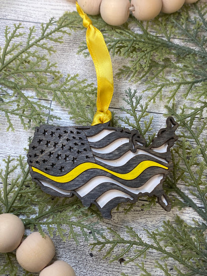 USA Thin Line Ornament - Option 1