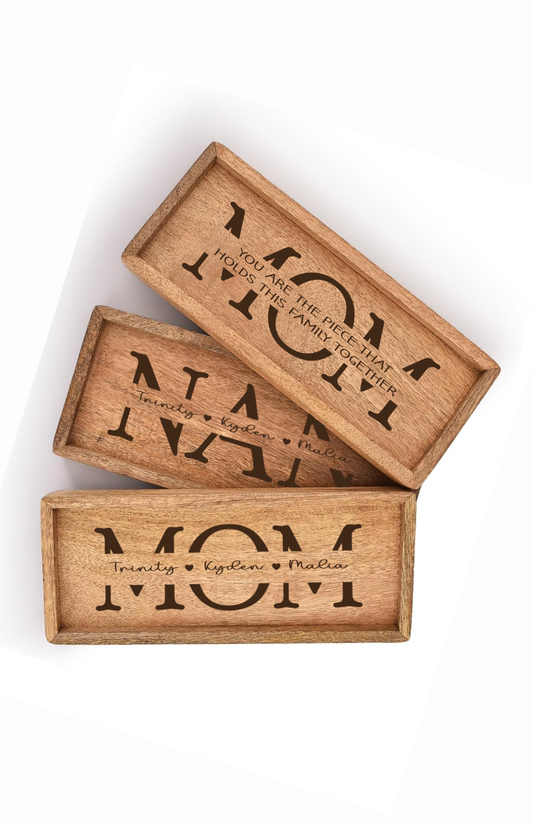 Personalized Laser Engraved Wooden Tray - **Mother's Day Gift Idea**