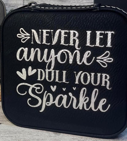 Personalized Travel Jewelry Box - Color Black