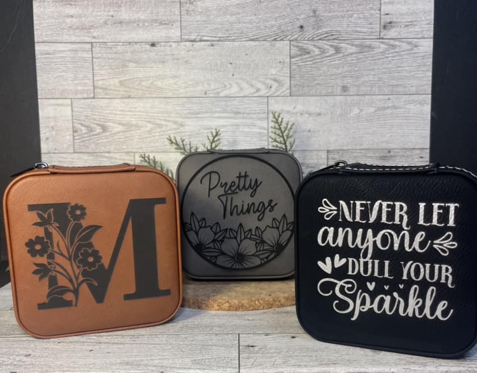 Personalized Travel Jewelry Box - Color Black
