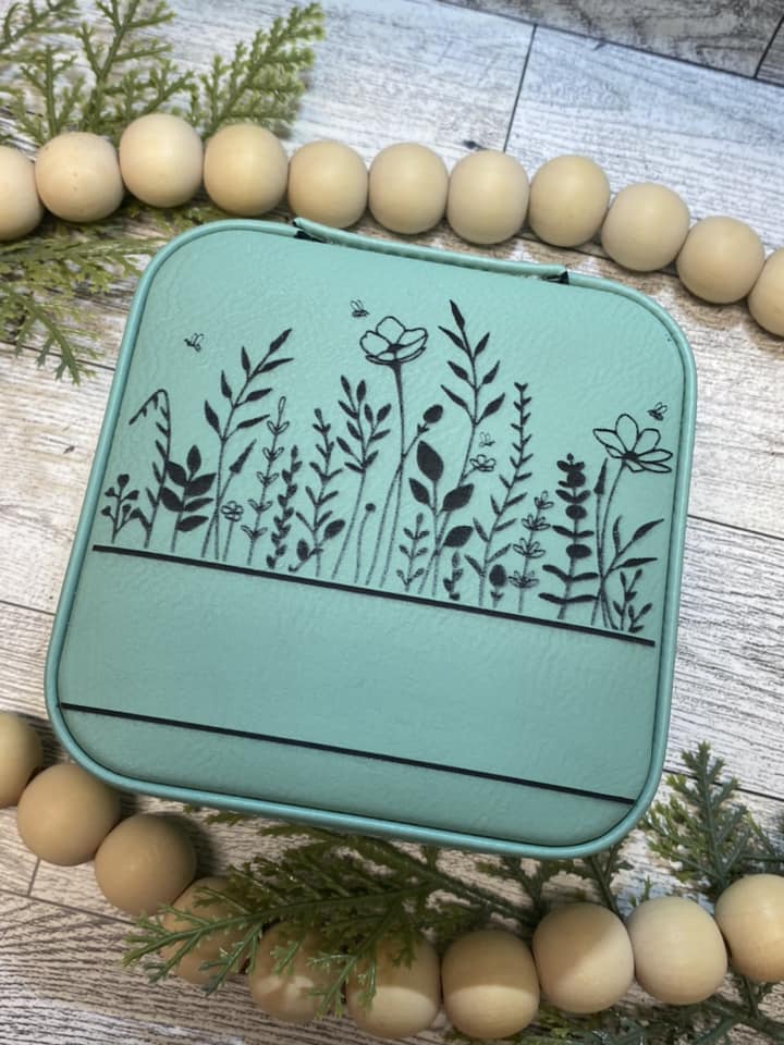 Personalized  Travel Jewelry Box - Color Teal