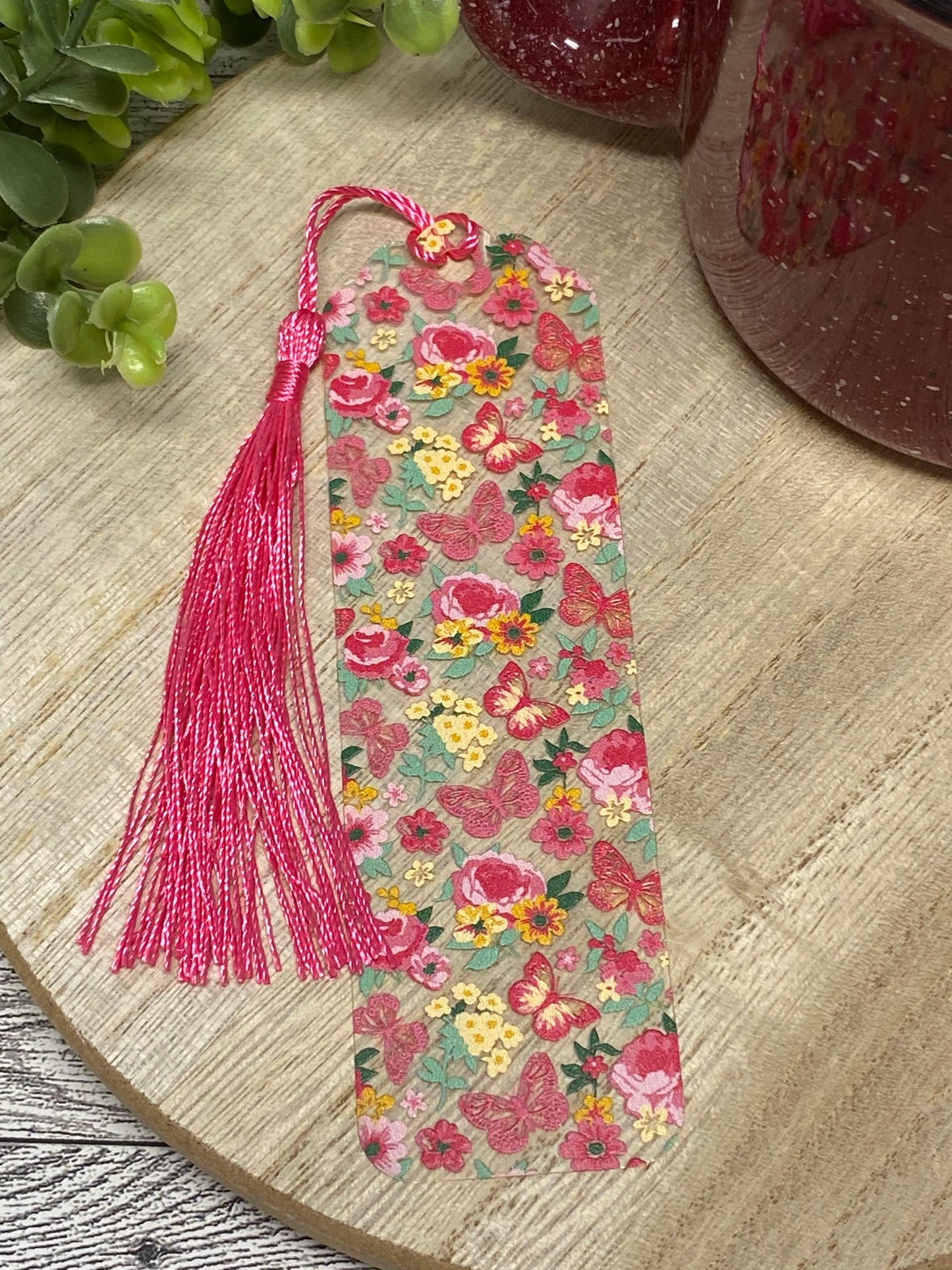 Bookmark With Tassel - Fancy Shape - Butterflies