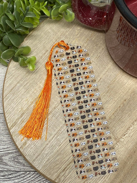 Bookmark With Tassel - Fancy Shape - Cats