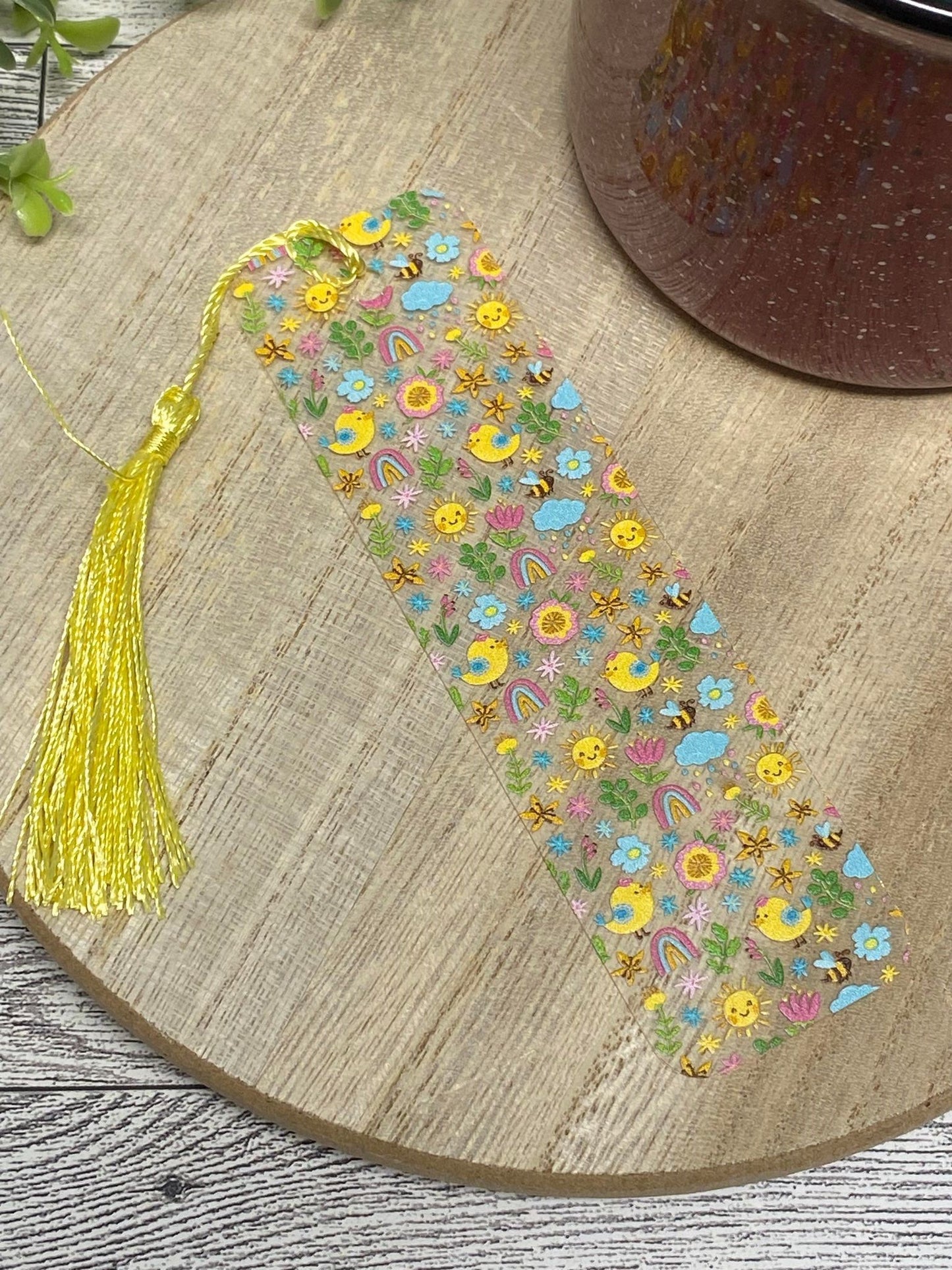 Bookmark With Tassel - Spring Chicks and Rainbows