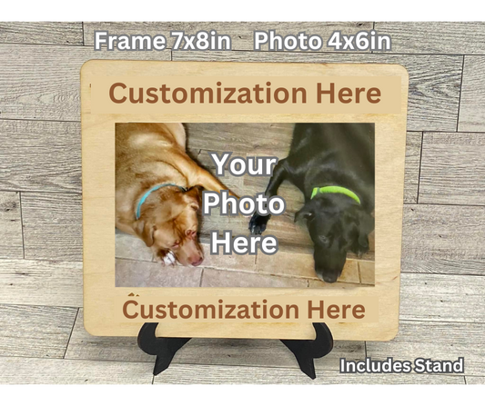 Custom Wooden Photo Plaque With Stand