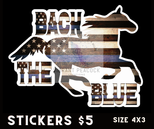 Sticker - Back The Blue Horse