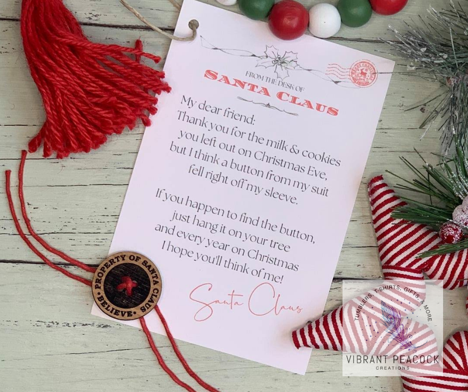 Santa's Button with Card