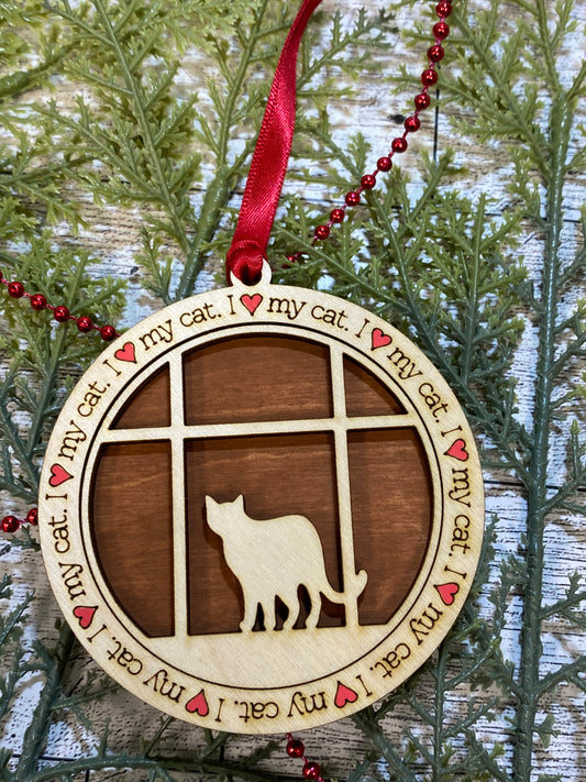 I Love My Cat Ornament - Style 3