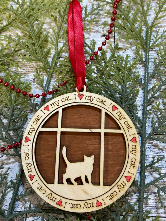 I Love My Cat Ornament - Style 4