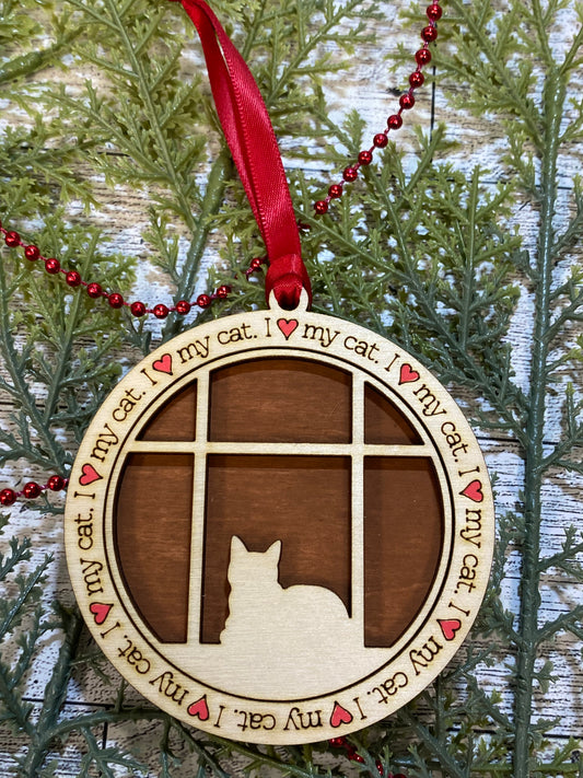 I Love My Cat Ornament - Style 1