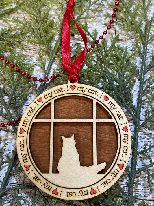 I Love My Cat Ornament - Style 2