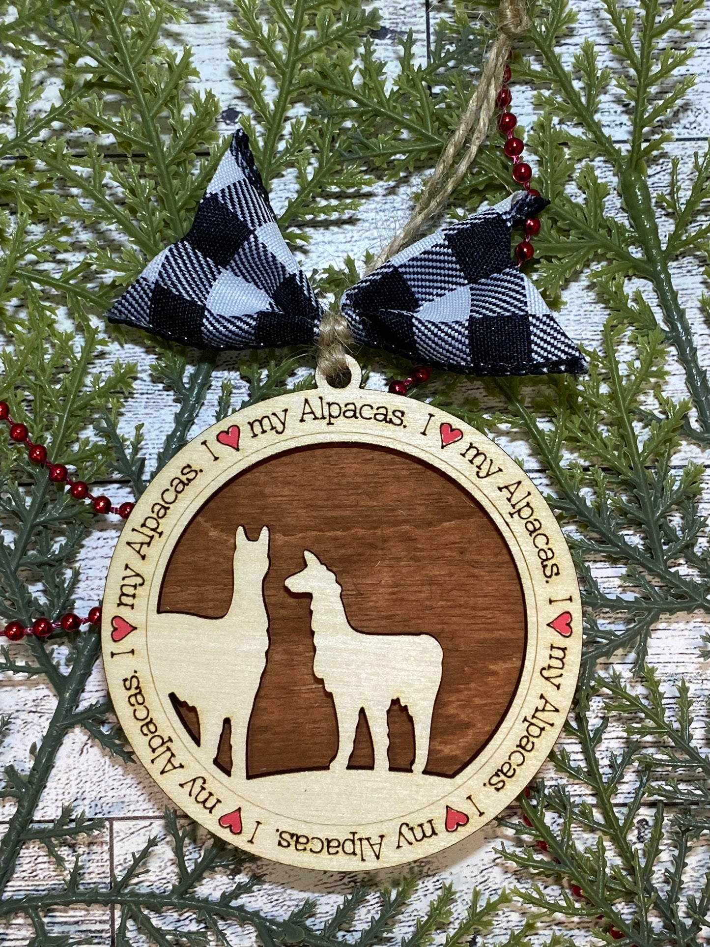 I Love My Alpacas Ornament