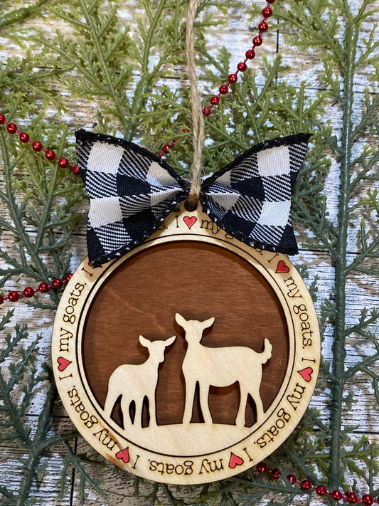 I Love My Goats Ornament