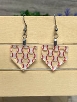 Baseball Earrings - Home Plate